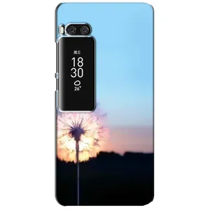 Силиконовый Чехол с одуванчиками на Meizu Pro 7 Plus (Закат с одуванчиком)