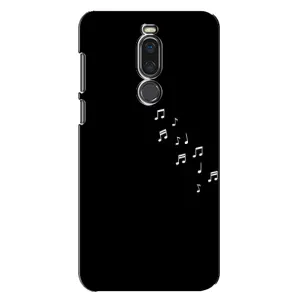 Чехол с картинками на черном фоне для Meizu X8 (Ноты)