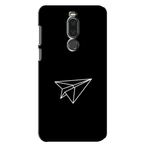 Чехол с картинками на черном фоне для Meizu X8 (Самолетик)