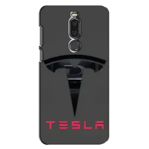 Силиконовый бампер с картинкой машины на Meizu X8 (Logo TESLA)