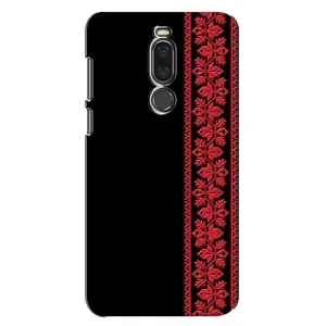Силиконовый Чехол на Meizu X8 с картинкой Вышиванки (Вышиванка на черном)