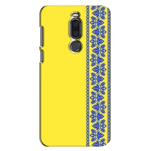 Силиконовый Чехол на Meizu X8 (Вышиванка на желтом)