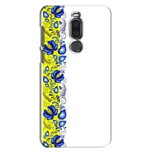 Силиконовый Чехол на Meizu X8 с картинкой Вышиванки (Желто-синяя вышиванка)