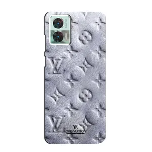 Текстурный Чехол Louis Vuitton для Моторола Мото едж 30 нео (Белый ЛВ)