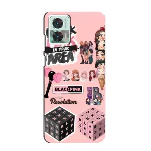 Чехлы с картинкой для Motorola Edge 30 Neo (BLACK PINK коллаж)
