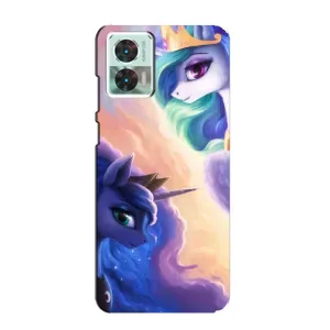 Чехол Unicorn на Motorola Edge 30 Neo (Единорожки на тучках)