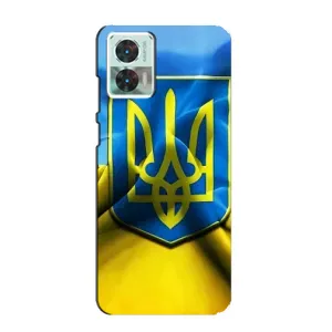 Чехол с картинкой (Патриотический ГЕРБ) на Motorola Edge 30 Neo (Герб и Флаг Украины)