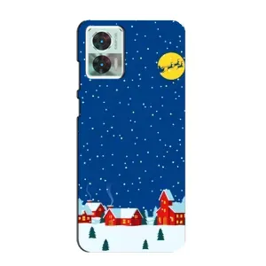 Силиконовый бампер на рождество для Motorola Edge 30 Neo (Город в снегу)