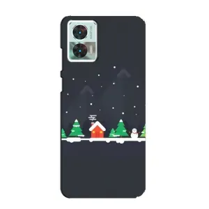 Силиконовый бампер на рождество для Motorola Edge 30 Neo (Город зимний)