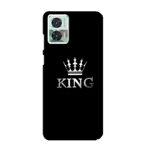 Чехол (Корона на чёрном фоне) для Моторола Мото едж 30 нео (KING)