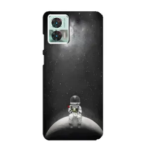 Силиконовый Чехол с принтом "Космонавты" на Motorola Edge 30 Neo (Космонавт романтик)