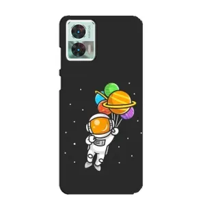 Силиконовый Чехол с принтом "Космонавты" на Motorola Edge 30 Neo (Космонавт с шариками)