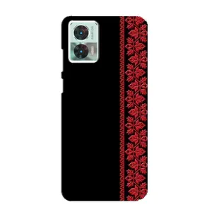 Силиконовый Чехол на Motorola Edge 30 Neo (Красная Вышиванка)