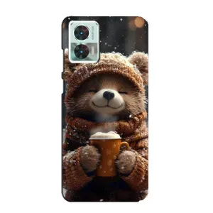Печатный чехол «Зверята с кофе» для Motorola Edge 30 Neo (Медвежонок с кофе)