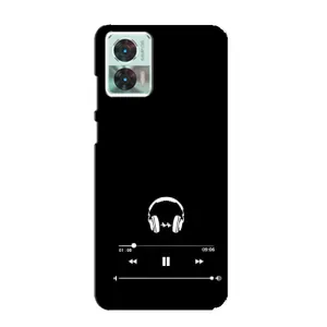 Чехол с картинками на черном фоне для Motorola Edge 30 Neo (Плеер)