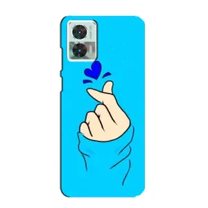 Чехлы (Знак сердечка) на Motorola Edge 30 Neo (Сердце на синем)