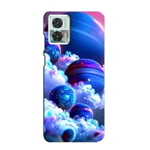 Чехлы КОСМОС для Motorola Edge 30 Neo (Синие планеты)