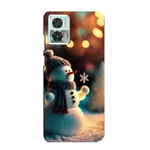 Чехлы на Новый Год Motorola Edge 30 Neo (Снеговик праздничный)