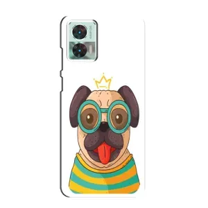 Бампер для Motorola Edge 30 Neo с картинкой "Песики" (Собака Король)