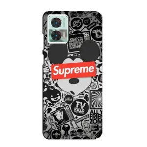 Чехол с Брендами одежды на Моторола Мото едж 30 нео (Supreme Маус)