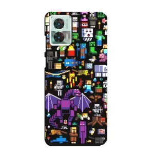 Чехол майнкрафт для Motorola Edge 30 Neo (Все персонажи)