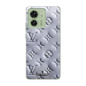 Текстурний Чохол Louis Vuitton для Моторола Мото едж 40 (Білий ЛВ)