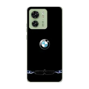 Силиконовый бампер с картинкой машины на Motorola Edge 40 (Черный BMW)
