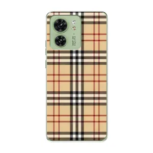 Чехол с Брендами одежды на Моторола Мото едж 40 (Burberry стиль)