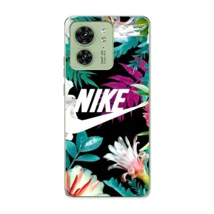 Силіконовый Чохол на Motorola Edge 40 з картинкою НАЙК (Квітковий Nike)