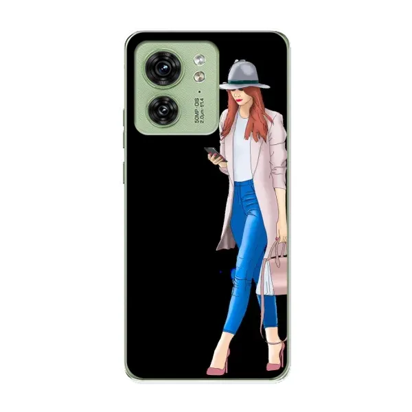Чехол с рисунком «Девушка со смартфоном» для Motorola Edge 40 Чехол с рисунком «Девушка со смартфоном» для Motorola Edge 40