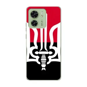 Чехлы УПА (Красно-Чёрный) на Motorola Edge 40 (Герб Украины)