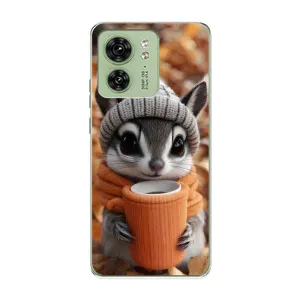 Печатный чехол «Зверята с кофе» для Motorola Edge 40 (Грызунчик с кофе)
