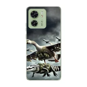 Чехол с мемами тралалело тралала для Motorola Edge 40 (Гусини и крокодило)