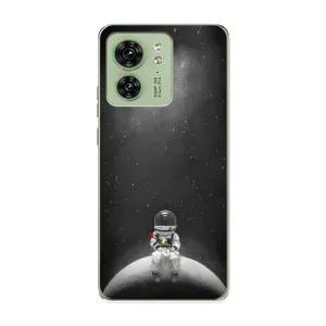 Силіконовый Чохол з принтом "Космонавти" на Motorola Edge 40 (Космонавт романтик)
