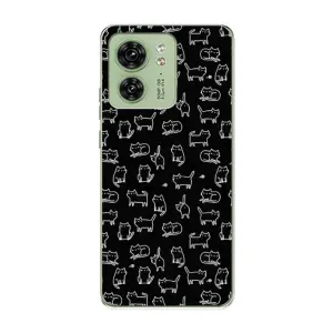 Чохол на тематику: Коти для Motorola Edge 40 (Котики на чорному)