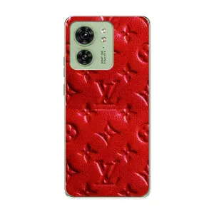 Текстурний Чохол Louis Vuitton для Моторола Мото едж 40 (Червоний ЛВ)