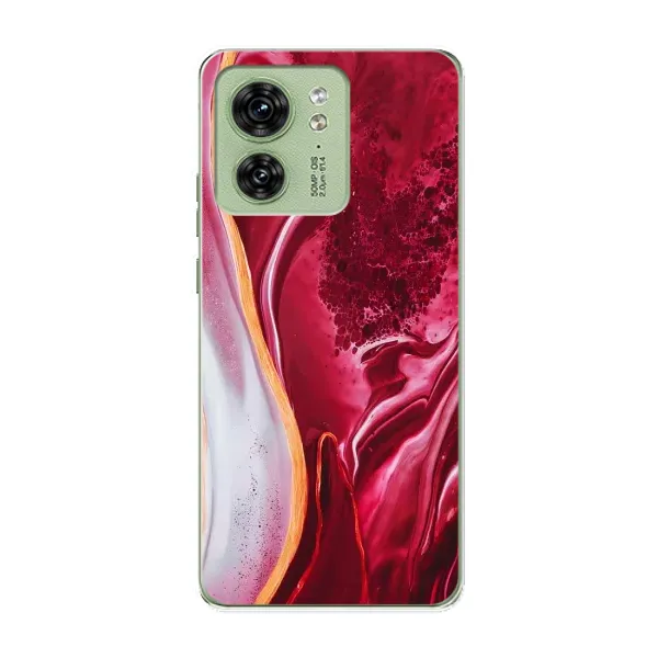 Чехол с рисунком «Красный мрамор» для Motorola Edge 40