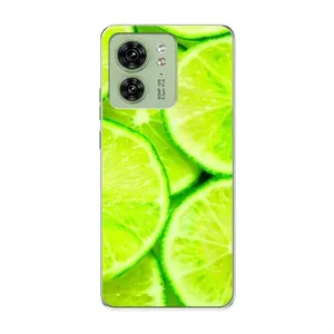 Чехол с изображением вкусной еды для Motorola Edge 40 (Лайм)