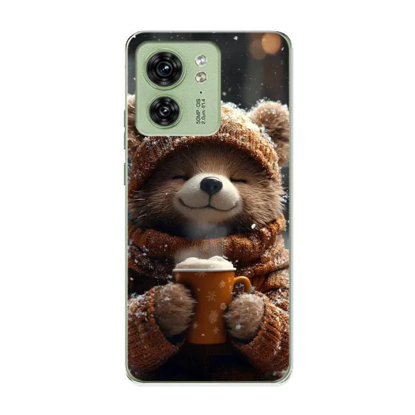 Чехол с рисунком «Медвежонок с кофе» для Motorola Edge 40 Чехол с рисунком «Медвежонок с кофе» для Motorola Edge 40