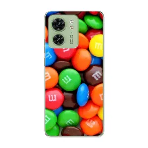 Чехол с изображением вкусной еды для Motorola Edge 40 (Разноцветные M&M'S)