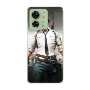 Силиконовый чехол с картинкой "Герой Pubg" на Motorola Edge 40 (Пабг)