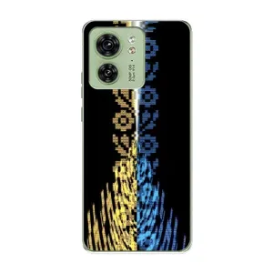 Силиконовый Чехол на Motorola Edge 40 (Патриотическая вышиванка)