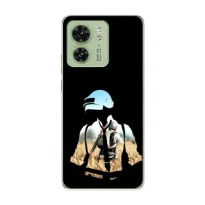 Силиконовый чехол с картинкой "Герой Pubg" на Motorola Edge 40 (Пубг мен)