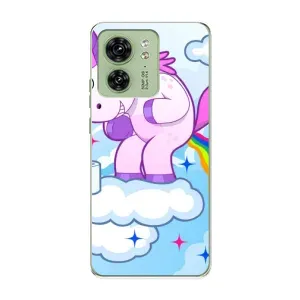 Чохол Unicorn на Motorola Edge 40 (Веселка Єдиноріга)