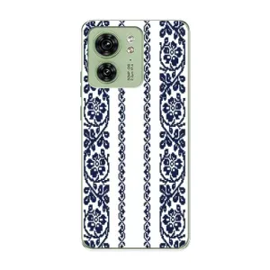 Силиконовый Чехол на Motorola Edge 40 с картинкой Вышиванки (Синяя вышиванка)