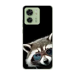 Силіконовий Чохол з Энотами на Motorola Edge 40 (Стильний Єнот)