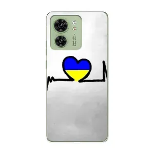 Силиконовый Чехол на Motorola Edge 40 (Я-Украина) (Украинская кардиограмма)