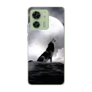 Чохол з Вовком на Motorola Edge 40 (Вовк і місяць)