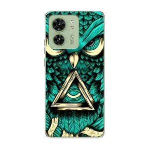 Чохли з принтом СОВИ для Motorola Edge 40 (Зелена сова)