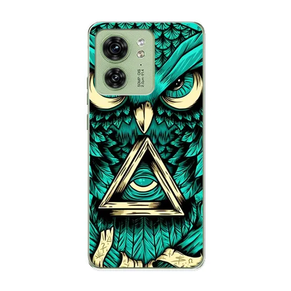 Чехол с рисунком «Зеленая сова» для Motorola Edge 40 Чехол с рисунком «Зеленая сова» для Motorola Edge 40
